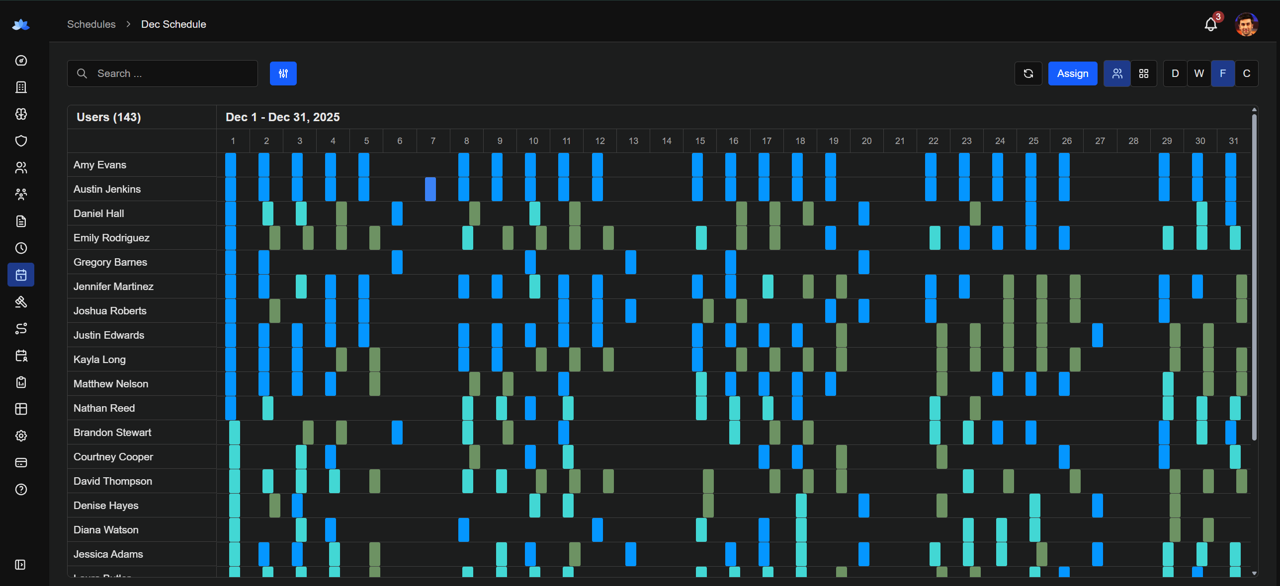 AI Scheduling Interface